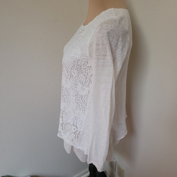 Sundance White Asymmetrical Embellished Blouse - Picture 4 of 7